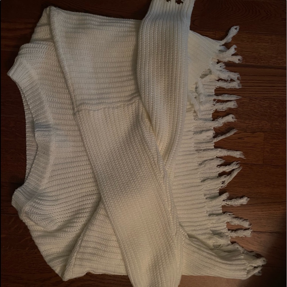 White fridge crop sweater SHEIN